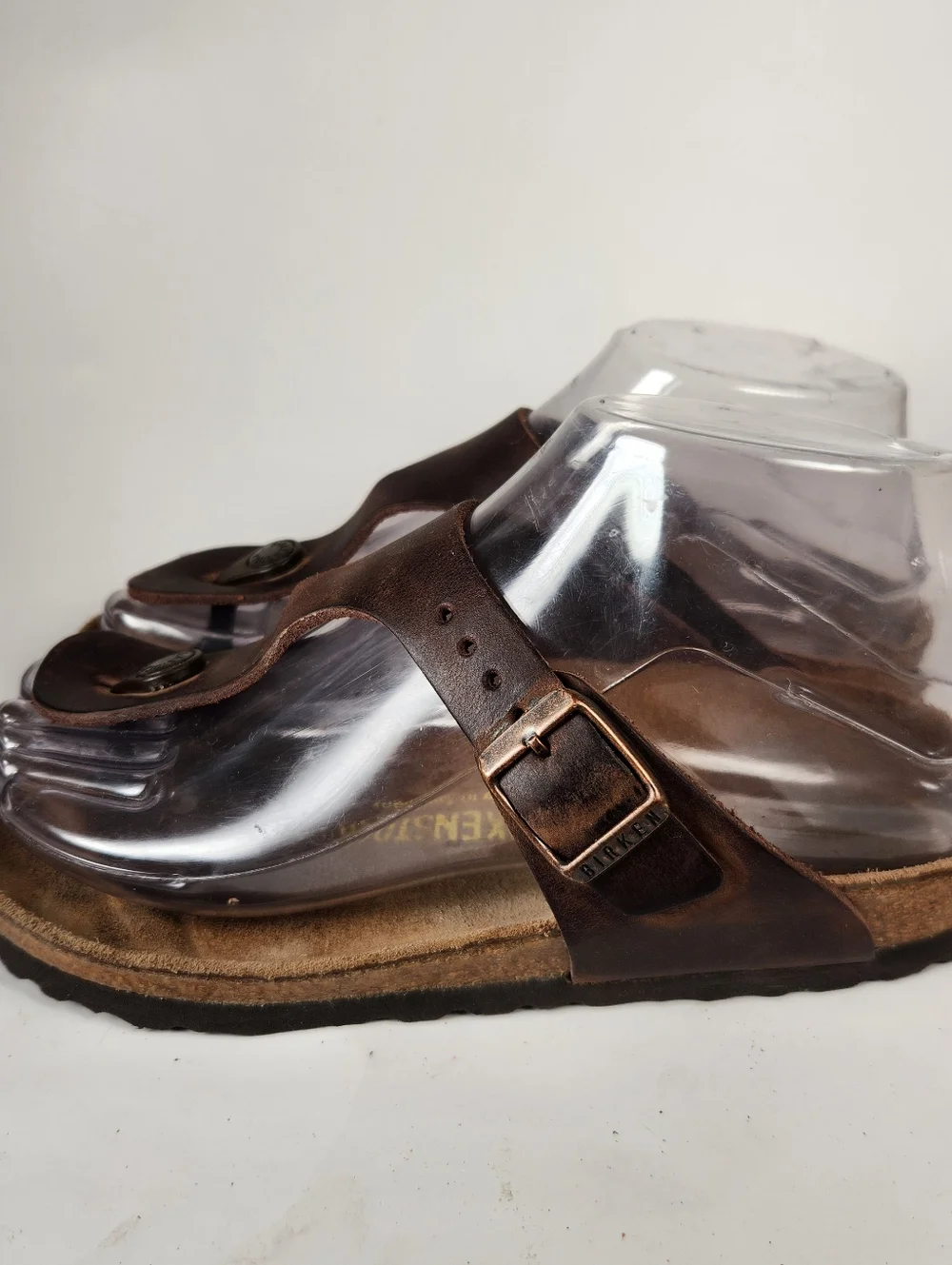 BIRKENSTOCK Women's Gizeh Sandal 5.5 EU 36 Brown Leather Boho Shoes - Picture 8 of 10